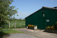 A view of the cattery building.