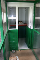 The individual cattery chalet units.